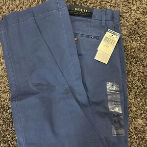 Mens Polo Ralph Lauren 33 X 32 Classic Fit Chino Pant Blue Pants